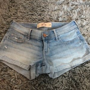 light wash blue jean shorts